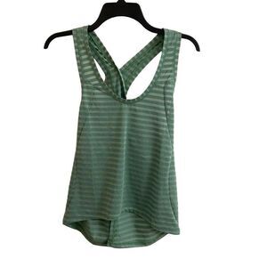 NEW Zyia Active Forest Nimbus Split Back Tank Green Striped Small